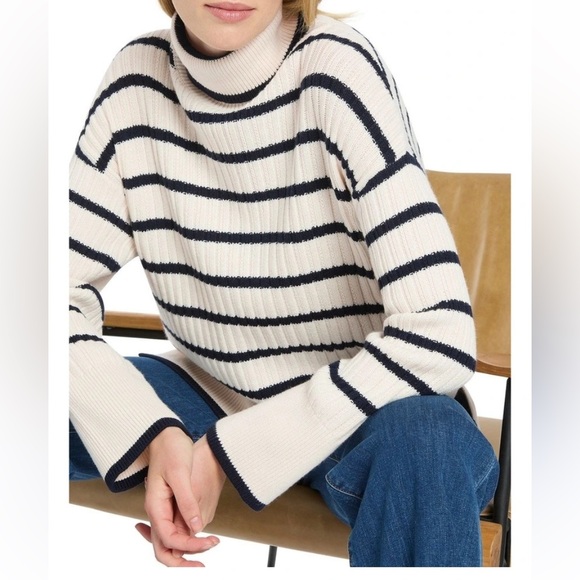 Altar'd State Sweaters - Altar’d State oversized relaxed fit turtle neck stripped sweater